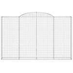 vidaXL Paniers à gabions arqués 9 Pièces 300x30x180/200 cm fer galvanisé