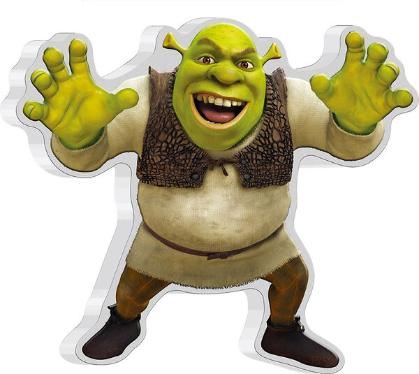 Pièce de monnaie en Argent 2 Dollars g 31.1 (1 oz) Millésime 2021 Shrek Film SHREK