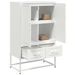 vidaXL Buffet haut blanc 68x39x111 5 cm acier