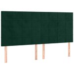 vidaXL Tête de lit à LED Vert foncé 200x5x118/128 cm Velours