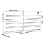 vidaXL Armoire à vitrine chêne fumé 100x8 5x50 cm bois d'ingénierie