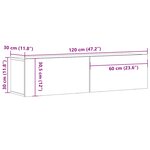 vidaXL Meuble TV mural chêne artisanal 120x30x30 cm bois d'ingénierie
