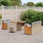 vidaXL Ensemble de canapé de jardin 8 Pièces Beige et Gris clair