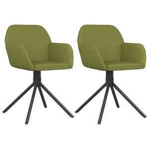 vidaXL Chaises pivotantes à manger lot de 2 Vert clair Velours