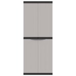 vidaXL Armoire de rangement d'extérieur gris et noir 65x37x165 cm PP