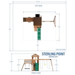 Portique Sterling Point 3 balançoires + toboggan