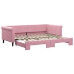 vidaXL Lit de jour avec lit gigogne rose 90x200 cm velours