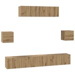 vidaXL Ensemble meuble TV 7 Pièces chêne artisanal 80 x 30 x 30 cm