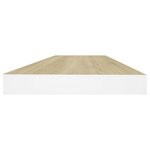 vidaXL Étagères flottantes 2 Pièces chêne et blanc 60x23 5x3 8 cm MDF