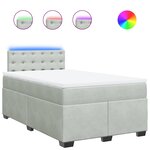 vidaXL Sommier à lattes de lit et matelas gris clair 120x190cm velours