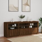 vidaXL Buffet avec lumières LED chêne marron 181 5x37x67 cm