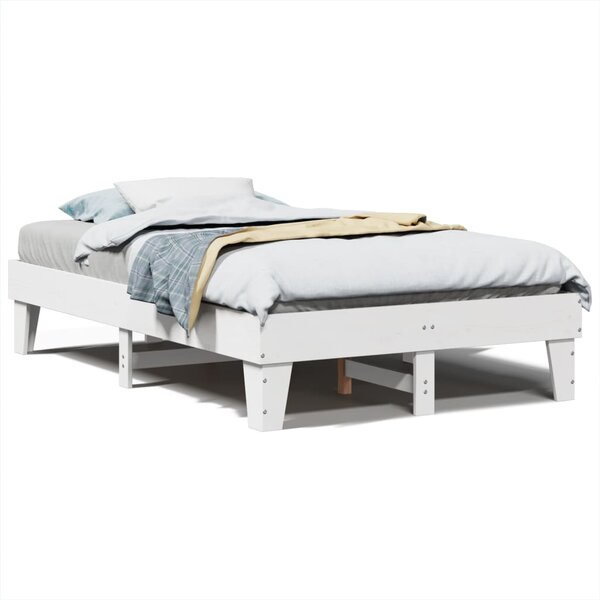 vidaXL Cadre de lit sans matelas blanc 120x190 cm bois de pin massif