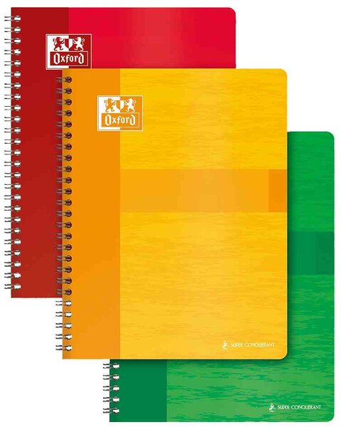 Cahier à spirale A4 Seyès 180 pages 90g Coloris Aléatoire OXFORD