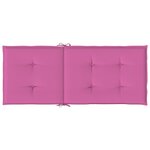 vidaXL Coussins de chaise de jardin à dossier haut lot de 2 rose tissu