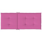 vidaXL Coussins de chaise de jardin à dossier haut lot de 2 rose tissu