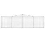 vidaXL Paniers à gabions arqués 7 Pièces 400x30x100/120 cm Fer galvanisé