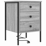 vidaXL Cabinet de chevet Sonoma gris 42 x 41 x 61 cm Bois d'ingénierie
