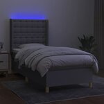 vidaXL Sommier à lattes de lit matelas LED Gris clair 80x200cm Tissu