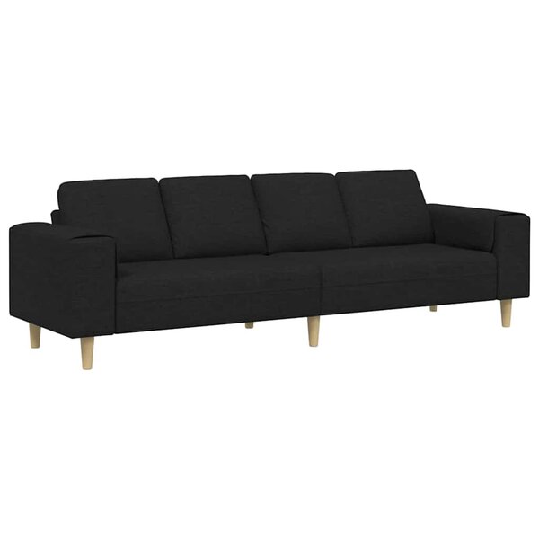 vidaXL Canapé de salon Noir 250 x 77 x 76 cm Polyester