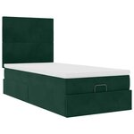 vidaXL Cadre de lit ottoman avec matelas vert foncé 80x200 cm velours