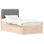 vidaXL Cadre de lit avec tête de lit rembourrée Gris clair 90 x 200 cm