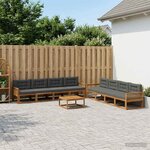 vidaXL Ensemble de canapés d'extérieur 9 Pièces Naturel et Anthracite