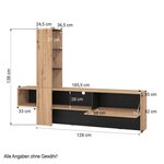 Meuble TV avec Rangement Bois de Chêne
