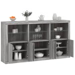 vidaXL Buffet avec lumières LED sonoma gris 181 5x37x100 cm