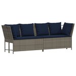 vidaXL Canapé de jardin avec coussins Gris Résine tressée