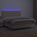 vidaXL Sommier à lattes de lit avec matelas LED Cappuccino 140x190 cm