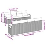 vidaXL Ensemble de canapé de jardin avec coussin 9 Pièces Gris polyrotin