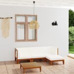 vidaXL Salon de jardin 5 Pièces avec coussins Bois d'acacia solide