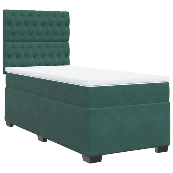 vidaXL Sommier à lattes de lit et matelas Vert foncé 80x200 cm Velours