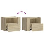 vidaXL Tables de chevet murales 2 Pièces chêne sonoma 45x30x35 cm