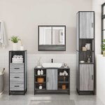 vidaXL Ensemble de meubles de salle de bain 3 Pièces Sonoma gris
