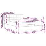 vidaXL Lit ottoman avec matelas et LED noir 140x200 cm tissu