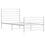 vidaXL Cadre de lit métal sans matelas et pied de lit blanc 100x200 cm