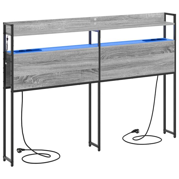 vidaXL Tête de lit avec étagère Sonoma gris 150 cm Bois d'ingénierie