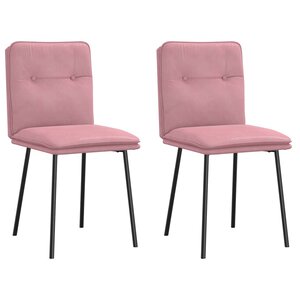 vidaXL Chaises à manger lot de 2 Rose Velours