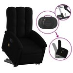 vidaXL Fauteuil inclinable de massage électrique Noir Tissu