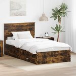 vidaXL Cadre de lit Chêne fumé 100 x 200 cm Bois d'ingénierie