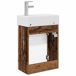 vidaXL Meuble de salle de bain avec robinet Bois ancien