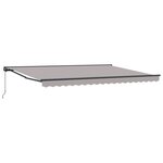 vidaXL Auvent Rétractable Manuel Gris clair 450x300 cm tissu