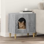 vidaXL Maison pour chat Gris Sonoma 51 x 30 x 52 cm Bois d'ingénierie