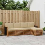 vidaXL Ensemble de canapés d'extérieur 5 Pièces Naturel et Beige