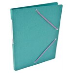 Chemise Carte Lustée simple 24 x 32 cm avec élastiques et étiquette de dos Vert COUTAL