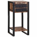 vidaXL Table d'appoint avec tiroir Multicolore Bois récupéré massif