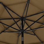 vidaXL Parasol de jardin à 3 niveaux avec mât en aluminium taupe 3 m