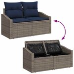 vidaXL Ensemble de canapé de jardin 5 Pièces Gris Poly rotin