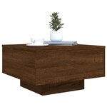vidaXL Table basse avec lumières LED chêne marron 55x55x31 cm